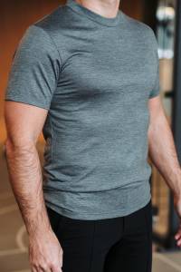 T-shirt Icefeel merino eukaliptus szary melanż - Zack Roman