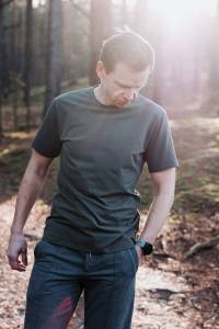 T-shirt Zack bawełniany khaki - Zack Roman