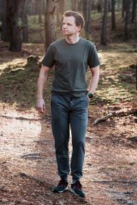 T-shirt Zack bawełniany khaki - Zack Roman