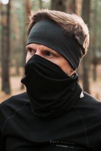 Komin sportowy Expedition z wełny merino, czarny