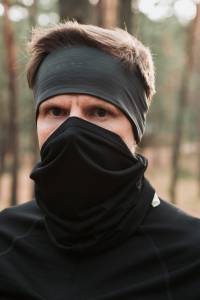 Komin sportowy Expedition z wełny merino, czarny