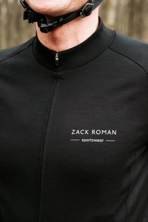 Koszulka kolarska Extra Warm merino czarna 283g - Zack Roman