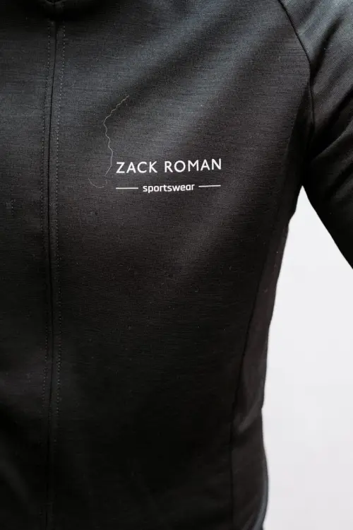 Koszulka kolarska Extra Warm merino czarna 283g - Zack Roman