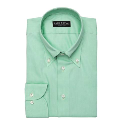 Koszula OCBD zielona preppy bawełna organiczna - Zack Roman
