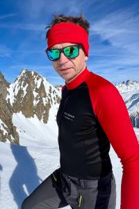 Koszulka kolarska Extra Warm merino czarno-czerwona 283g - Zack Roman