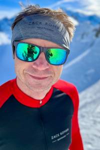 Koszulka kolarska Extra Warm merino czarno-czerwona 283g - Zack Roman