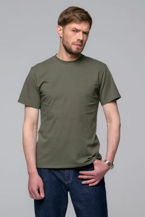 T-shirt Zack, bawełniany, khaki - zdjęcie 4