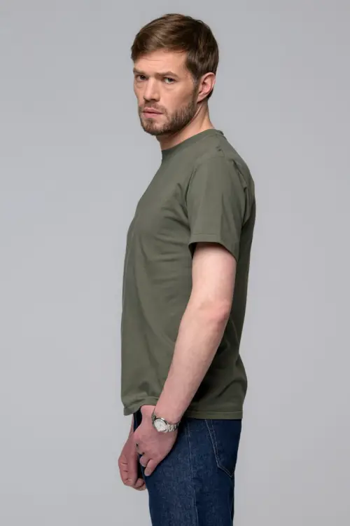 T-shirt Zack, bawełniany, khaki - zdjęcie 5