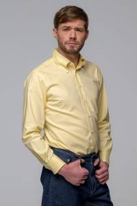 Koszula OCBD żółta preppy bawełna organiczna - Zack Roman