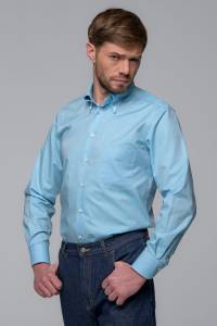 Koszula OCBD niebieska preppy bawełna organiczna - Zack Roman