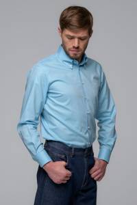 Koszula OCBD niebieska preppy bawełna organiczna - Zack Roman