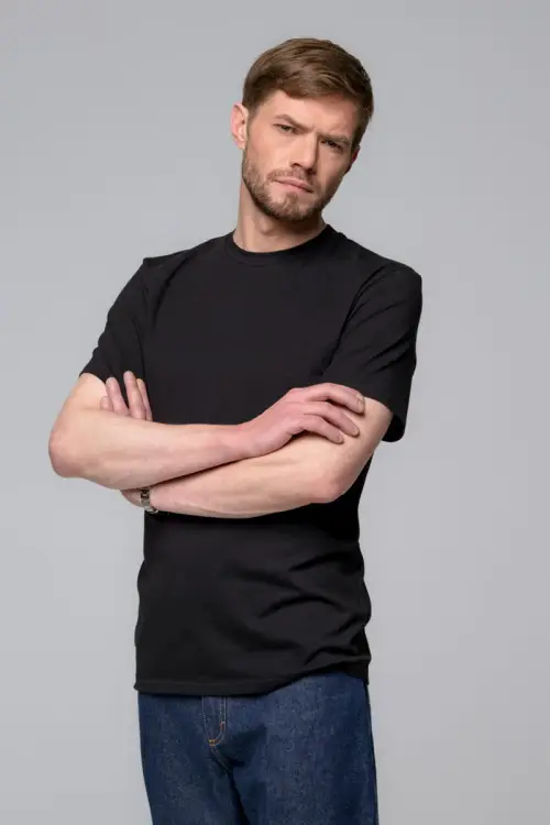 T-shirt sportowy z wełny merino, czarny - zdjęcie 10