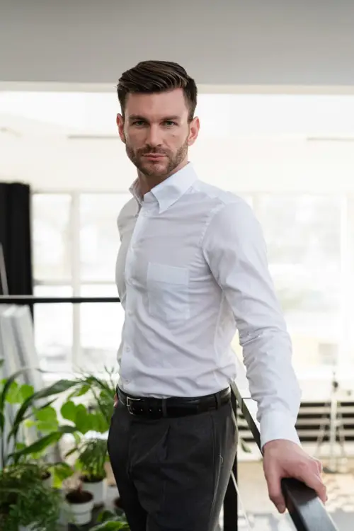 Koszula OCBD biała preppy organiczna bawełna - Zack Roman