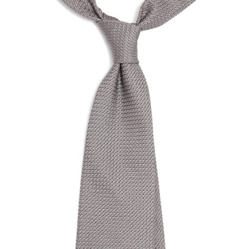Krawat z grenadyny szary Garza Grossa - Zack Roman