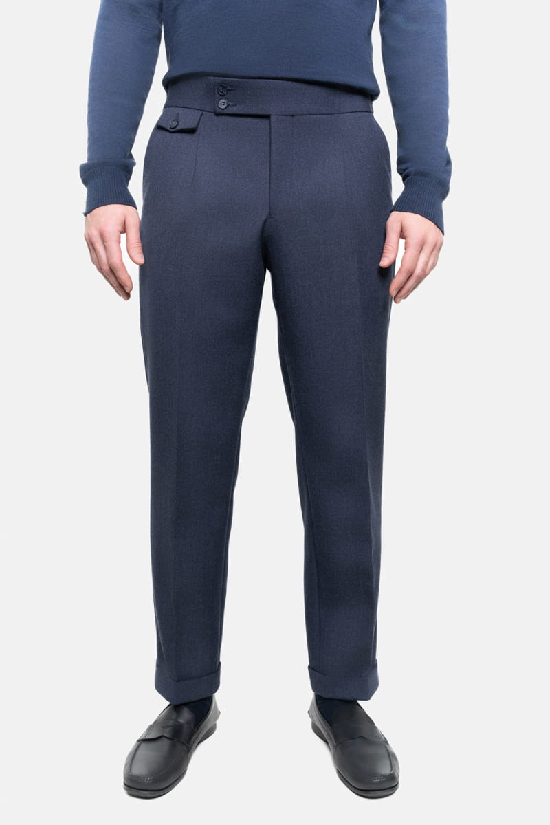 Granatowe spodnie vintage Bewelana, bielska wełna