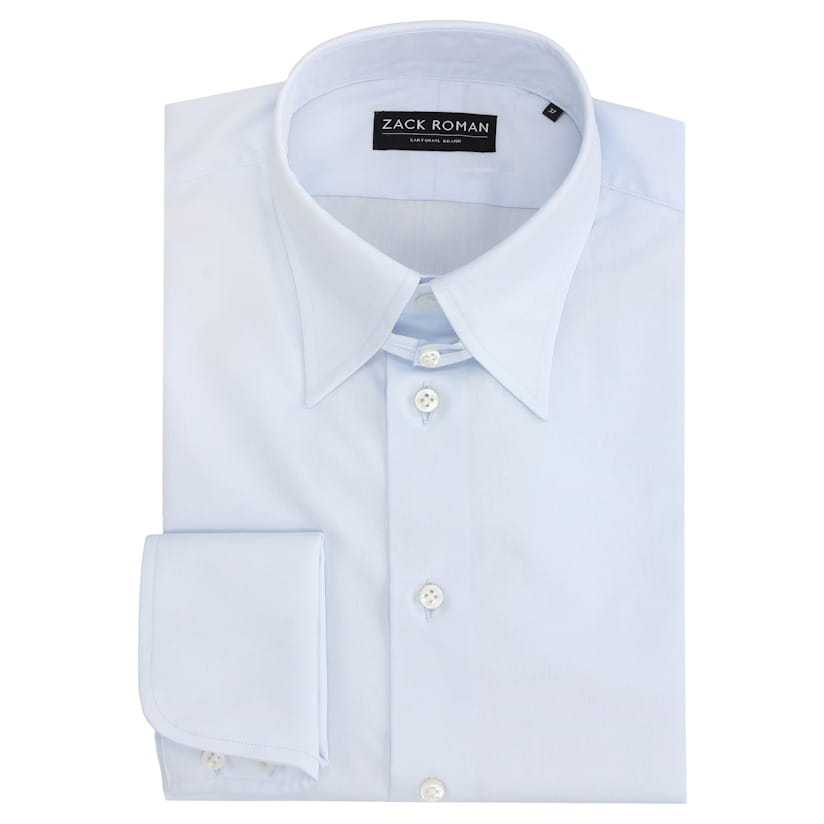 Błękitna koszula tab collar