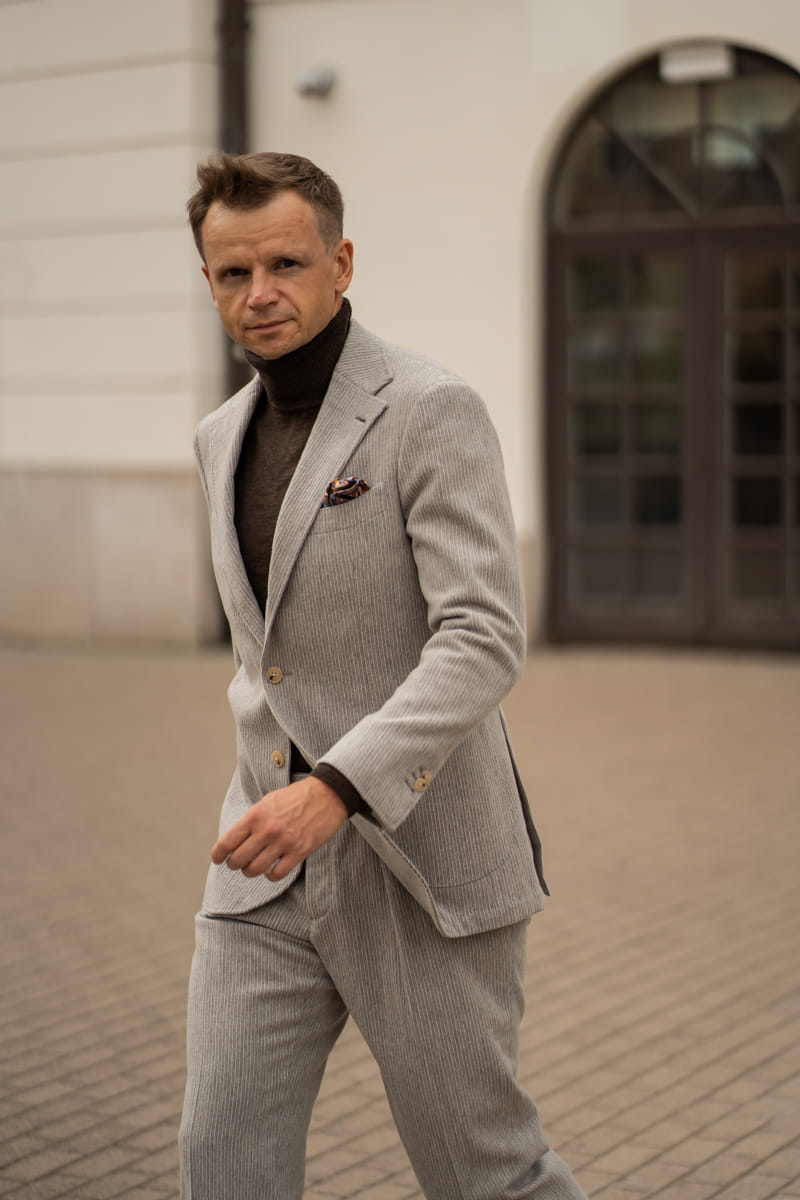 BESTSELLER Marynarka sztruksowa Bergamo, szara, wełniana