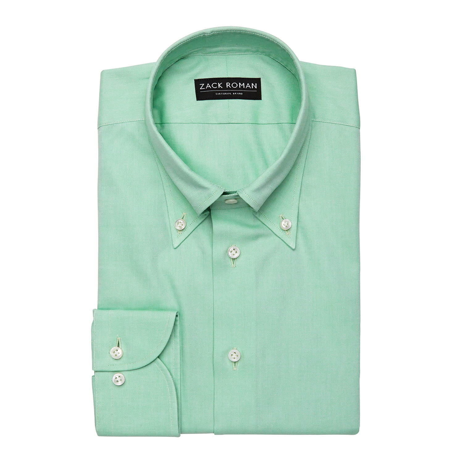 Koszula OCBD zielona preppy bawełna organiczna - Zack Roman