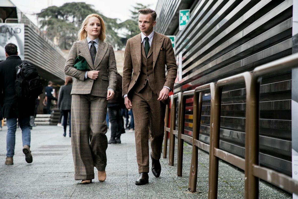 Roman Zaczkiewicz i Monika Kamińska na targach Pitti Uomo